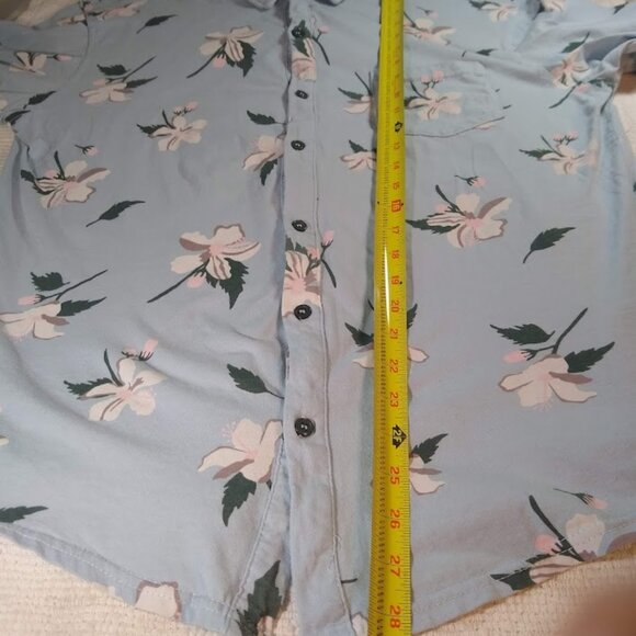 Eighth Avenue  XL  Men's 100% cotton button down  tropical print blue + white - Picture 7 of 8